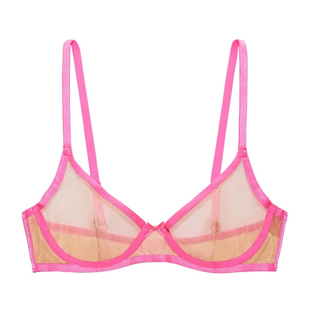 Savage X Fenty Pink Lined Mesh Bra (32B)
